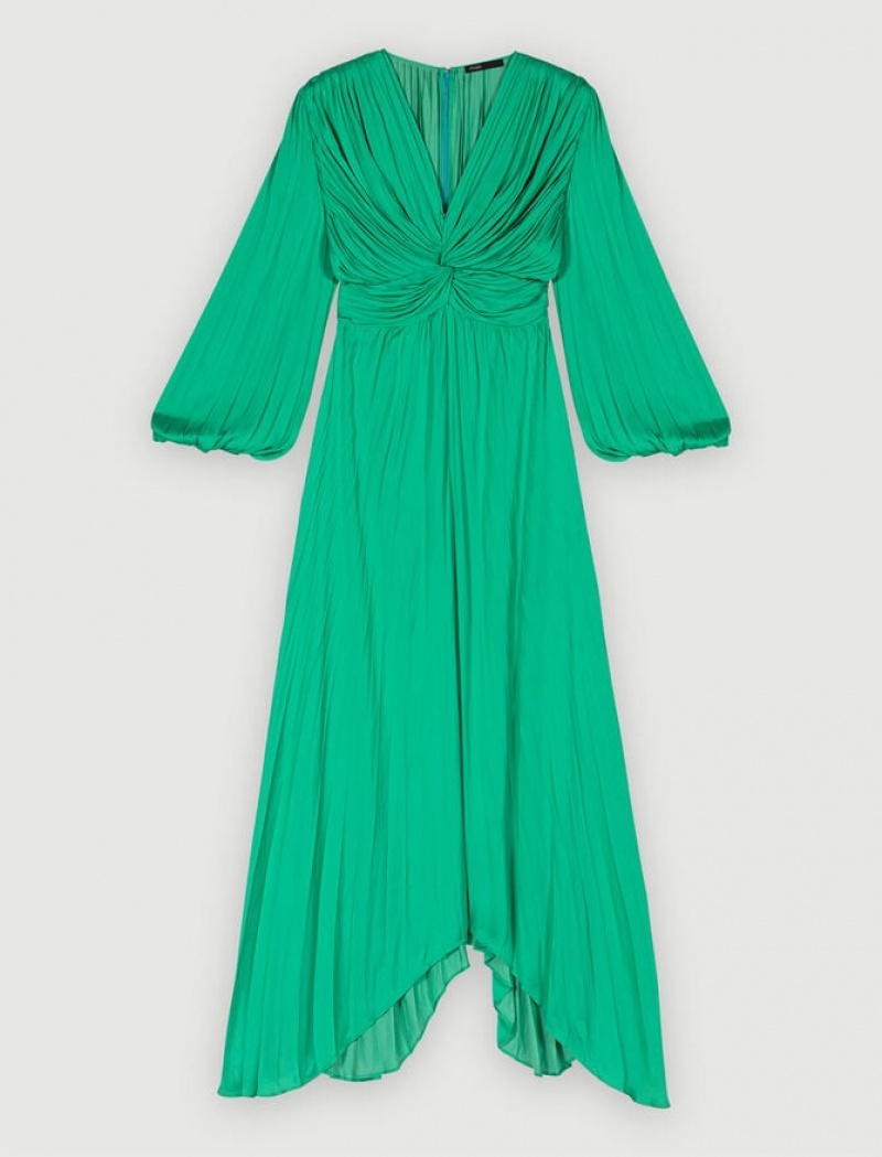 Maje Draped Satiny Jurken Dames Groen | LHJOTRA-95